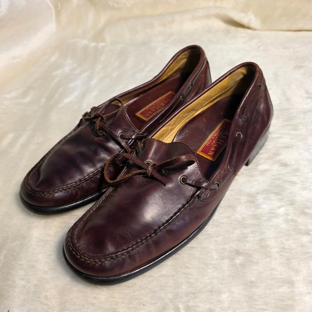 Vintage Cole Haan Country Boat Shoes Loafers Brown Leather Italian Mens 8.5 D